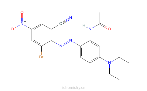 CAS:85414-41-1_N-[2-[(2-溴-6-氰基-4-硝基-苯基)偶氮]-5-(二乙氨基)苯基]乙酰胺的分子结构
