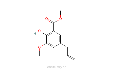 CAS:85614-43-3_5-烯丙基-3-甲氧基水杨酸甲酯的分子结构