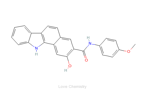 CAS:86-19-1_2-羟基-N-(4-甲氧基苯基)-11H-苯并[a]咔唑-3-甲酰胺的分子结构