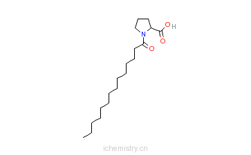 CAS:86282-96-4_N-十四碳酰基-L-脯氨酸的分子结构