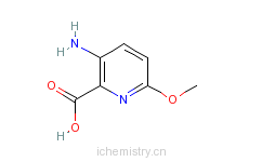CAS:870971-19-0_3-氨基-6-甲氧基吡啶-2-羧酸的分子结构