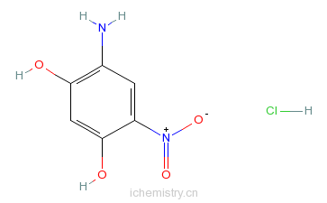 CAS:883566-55-0_4-氨基-6-硝基间苯二酚盐酸盐的分子结构