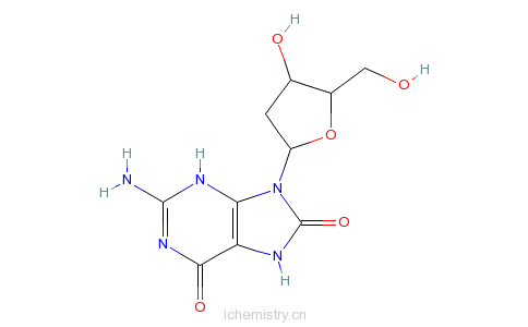 CAS:88847-89-6_8-羟基-2-脱氧鸟苷的分子结构
