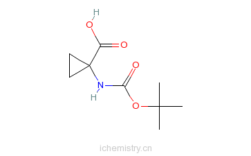 CAS:88950-64-5_Boc-1-氨基环丙基甲酸的分子结构