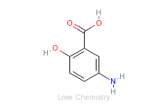 CAS:89-57-6_5-氨基水杨酸的分子结构