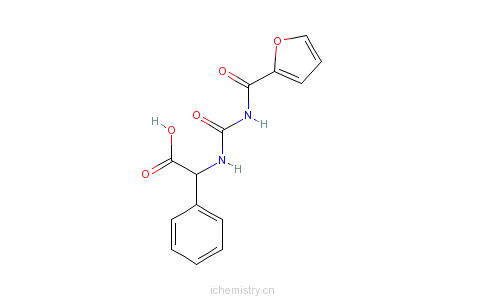 CAS:89307-25-5_alpha-(2-呋喃甲酰)脲基苯乙酸的分子结构