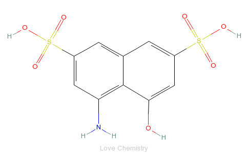 CAS:90-20-0_1-氨基-8-萘酚-3,6-二磺酸的分子结构
