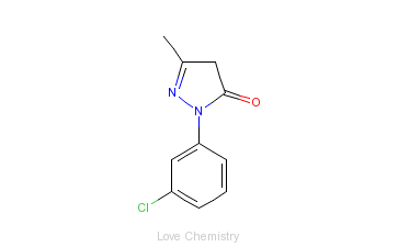 CAS:90-31-3_1-(3-氯苯基)-3-甲基-2-吡唑啉-5-酮的分子结构