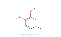 CAS:93-51-6_2-甲氧基-4-甲基苯酚的分子结构