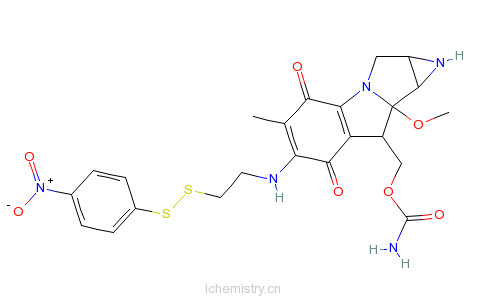 CAS:95056-36-3_N-7-(2-(硝基苯基二硫)乙基)丝裂霉素C的分子结构