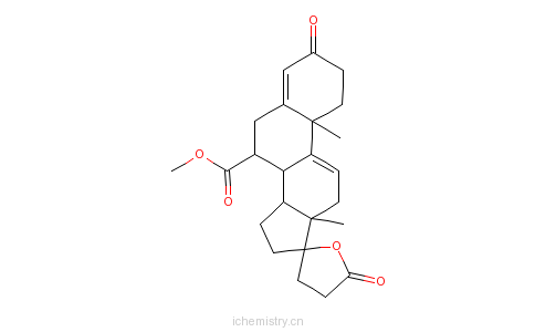 CAS:95716-70-4_(7a,17a)-17-羟基-3-氧代-孕甾-4,9(11)-二烯-7,21-二羧酸gamma-内酯甲酯的分子结构