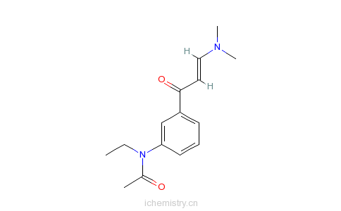 CAS:96605-66-2_N-乙基-N-3-((3-二甲氨基-1-氧代-2-丙烯基)苯基)乙酰胺的分子结构