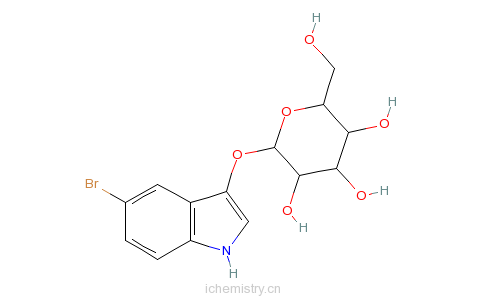 CAS:97753-82-7_5-溴-3-吲哚基-beta-D-吡喃半乳糖苷的分子结构