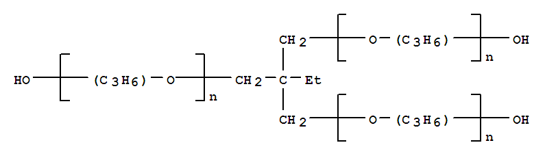 CAS:25723-16-4_三甲基醇丙烷聚(氧丙烯)三醚的分子结构