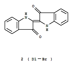 CAS:28550-32-5_2-(1,3-二氢-3-氧代-2H-二氢亚吲哚基)-1,2-二氢-3H-吲哚-3-酮二溴代衍生物的分子结构