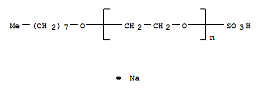 CAS:34431-25-9_ω-辛氧基聚乙二醇-α-硫酸酯钠盐的分子结构