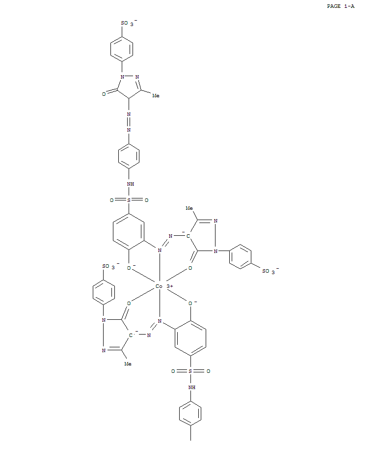 CAS:75214-71-0_双[4-[4-[[4-[[[3-[[4,5-二氢-3-甲基-5-氧代-1-(4-磺酸基苯基)-1H-吡唑-4-基]偶氮]-4-羟基苯基]磺酰基]氨基的分子结构