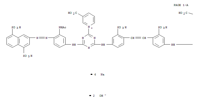 CAS:86422-61-9_1,1'-[1,2-亚乙基[(3-磺基-4,1-亚苯基)亚氨基[6-[[3-(乙酰氨基)-4-[(4,8-二磺基-2-萘基)偶氮]苯基]氨基]-1,的分子结构