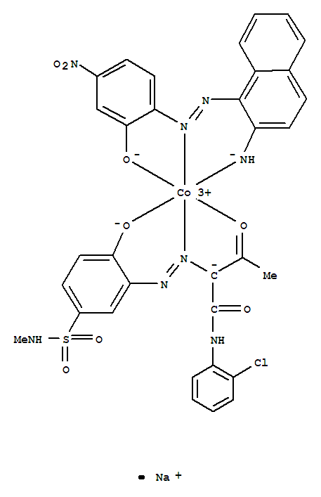 CAS:93776-36-4_[2-[(2-氨基-1-萘基)偶氮]-5-硝基苯酚根合][N-(氯苯基)-2-[[2-羟基-5-[(甲基-氨基)磺酰基]苯基]偶氮]-3-氧?的分子结构