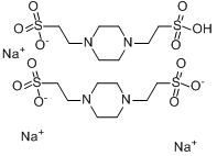 CAS:100037-69-2_哌嗪-N,N'-二(2-乙磺酸)倍半钠盐的分子结构