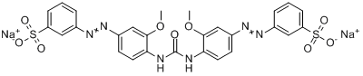 CAS:10114-86-0_3,3'-[碳酰双[亚胺基(3-甲氧基-4,1-亚苯基)偶氮基]]二苯磺酰钠的分子结构