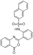CAS:10128-55-9_N-[2-(4-氧代-4H-3,1-苯丙恶嗪-2-基)苯基]-2-萘磺酰胺的分子结构