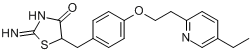 CAS:105355-26-8_5-{4-[2-(5-乙基-2-吡啶基)-乙氧基]-苄基}-2-亚氨基-4-噻唑烷酮的分子结构