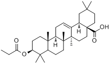CAS:107304-64-3_3-beta-羟基齐墩果酸丙酸酯的分子结构