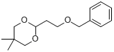 CAS:116376-29-5_2-[2-(苄氧基)乙基]-5,5-二甲基-1,3-二�f烷的分子结构