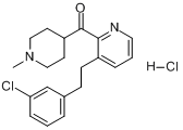 CAS:119770-60-4_(1-甲基-4-哌啶基)[3-[2-(3-氯苯基)乙基]吡啶-2-基]甲酮盐酸盐的分子结构