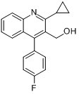 CAS:121660-11-5_2-环丙基-4-(4-氟苯基)-3-喹啉甲醇的分子结构