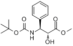 CAS:124605-42-1_(2R,3S)-N-叔丁氧羰基-3-苯基异丝氨酸甲酯的分子结构