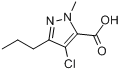 CAS:128537-49-5_4-氯-3-丙基-1-甲基吡唑-5-甲酸的分子结构
