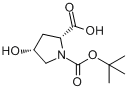 CAS:135042-12-5_N-Boc-顺式-4-羟基-D-脯氨酸的分子结构