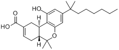 CAS:137945-48-3_(6aR,10aR)-1-羟基-6,6-二甲基-3-(2-甲基辛-2-基)-6a,7,10,10a-四氢苯并[c]色原烯-9-羧酸的分子结构