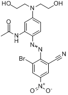 CAS:14071-35-3_N-[5-[二(2-羟乙基)氨基]-2-[(2-溴-6-氰基-4-硝基苯基)偶氮]苯基]乙酰胺的分子结构