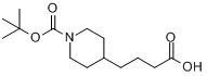 CAS:142247-38-9_4-(N-Boc-4-哌啶基)丁酸的分子结构