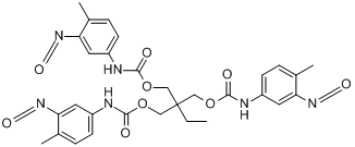 CAS:1431-54-5_氨基甲酸(3-异氰酸根合-4-甲基苯基)-2-乙基-2-[[[[(3-异氰酸根合-4-甲基苯基)氨基]羰基]氧基]甲基]-1,3-丙?的分子结构
