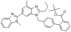 CAS:144702-26-1_4'-[[1,4'-二甲基-2'-丙基(2,6'-联-1H-苯并咪唑)-1'-甲基]-[1,1'-联苯基]-2-羧酸叔丁酯的分子结构