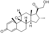 CAS:151265-33-7_(9b,11b,16a)-9,11-环氧-21-羟基-16-甲基孕-1,4-二烯-3,20-二酮的分子结构