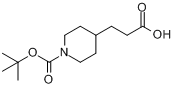 CAS:154375-43-6_1-叔丁氧羰基-4-哌啶丙酸的分子结构