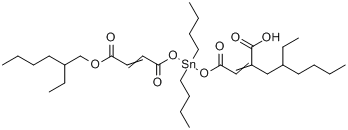 CAS:15546-12-0_6,6-二丁基-14-乙基-4,8,11-三氧代-5,7,12-三氧杂-6-锡杂十八碳-2,9-二烯酸-2-乙基己基酯的分子结构