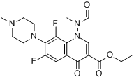 CAS:158585-86-5_6,8-二氟-1-(甲酰基甲基氨基)-7-(4-甲基-1-哌嗪基)-4-氧代-1,4-二氢喹啉-3-甲酸乙酯的分子结构