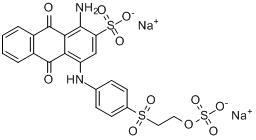 CAS:16102-99-1_1-氨基-9,10-二氢-9,10-D二氧-4-[[4-[[2-(硫氧)乙基]磺酰基]苯基]氨基]-2-蒽磺酸二钠的分子结构
