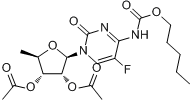 CAS:162204-20-8_5'-脱氧-5-氟-N-[(戊氧基)羰基]胞苷 2',3'-二乙酸酯的分子结构