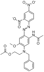 CAS:16421-41-3_N-[5-[[2-(乙酰氧基)乙基](苯甲基)氨基]-2-[(2,4-二硝基苯基)偶氮]-4-甲氧基苯基]乙酰胺的分子结构