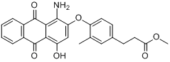 CAS:16472-09-6_4-[(1-氨基-9,10-二氢-4-羟基-9,10-二氧代-2-蒽基)氧基]-3-甲基苯丙酸甲酯的分子结构