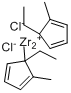 CAS:168192-11-8_双(1-乙基-2-甲基环戊二烯)二氯化锆的分子结构