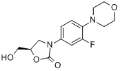 CAS:168828-82-8_(5R)-3-[3-氟-4-(4-吗啡啉基)苯基]-5-羟甲基-2-恶唑烷酮的分子结构