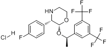 CAS:171482-05-6_(2R,3S)-2-[(1R)-1-[3,5-双(三氟甲基)苯基]乙氧基]-3-(4-氟苯基)-吗啉盐酸盐的分子结构